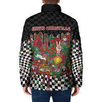 Hippie Christmas Padded Jacket Doodle Style - Wonder Print Shop