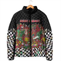 Hippie Christmas Padded Jacket Doodle Style - Wonder Print Shop