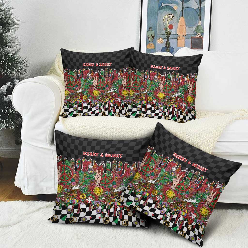 Hippie Christmas Pillow Cover Doodle Style - Wonder Print Shop