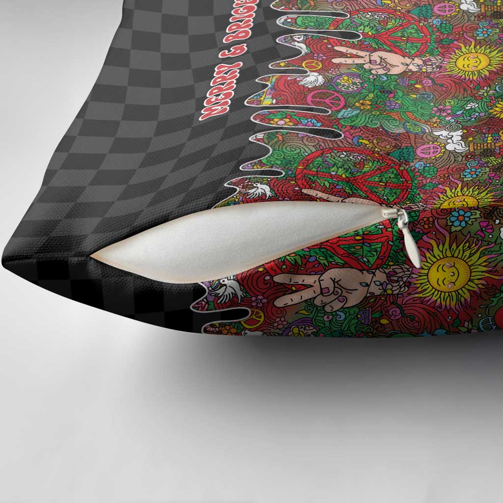 Hippie Christmas Pillow Cover Doodle Style - Wonder Print Shop