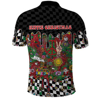 Hippie Christmas Polo Shirt Doodle Style - Wonder Print Shop