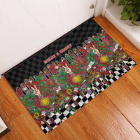 Hippie Christmas Rubber Doormat Doodle Style - Wonder Print Shop