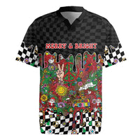 Hippie Christmas Rugby Jersey Doodle Style - Wonder Print Shop