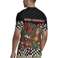 Hippie Christmas Rugby Jersey Doodle Style - Wonder Print Shop