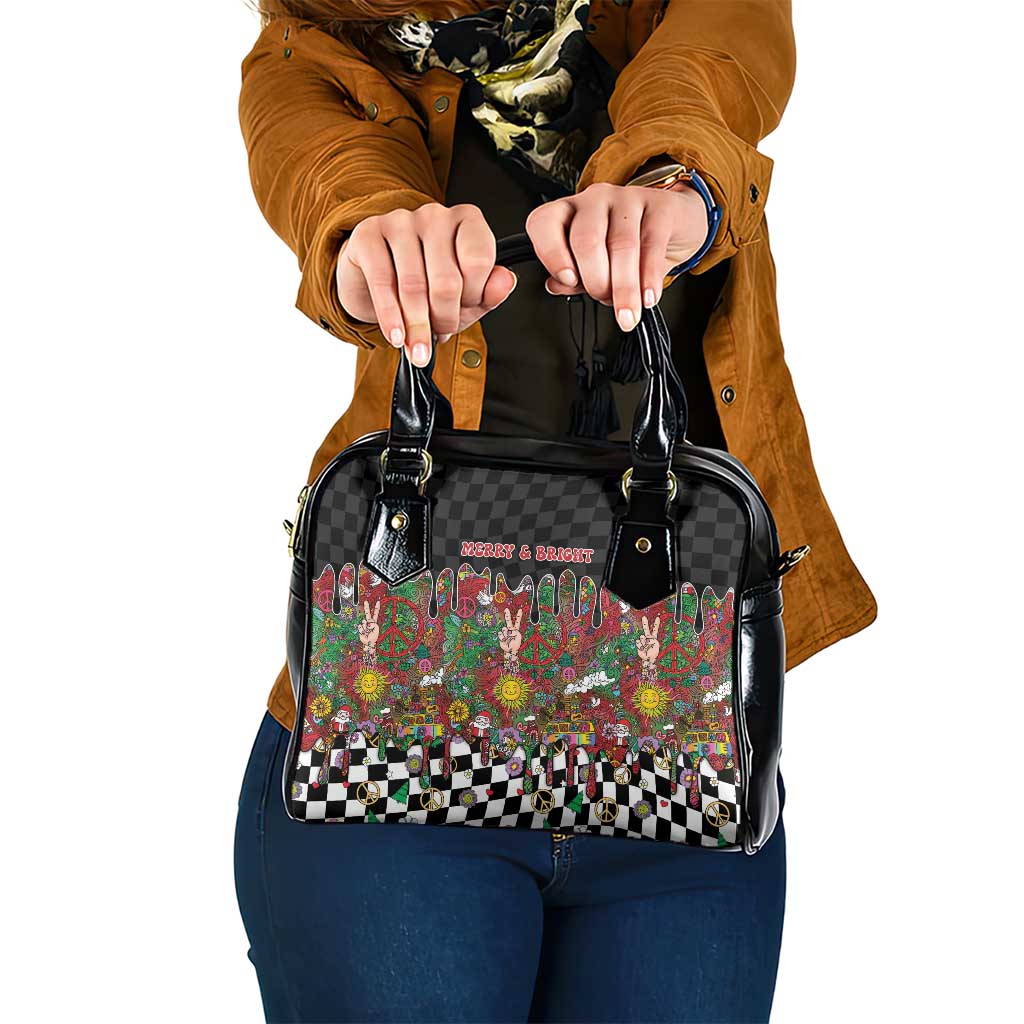 Hippie Christmas Shoulder Handbag Doodle Style - Wonder Print Shop