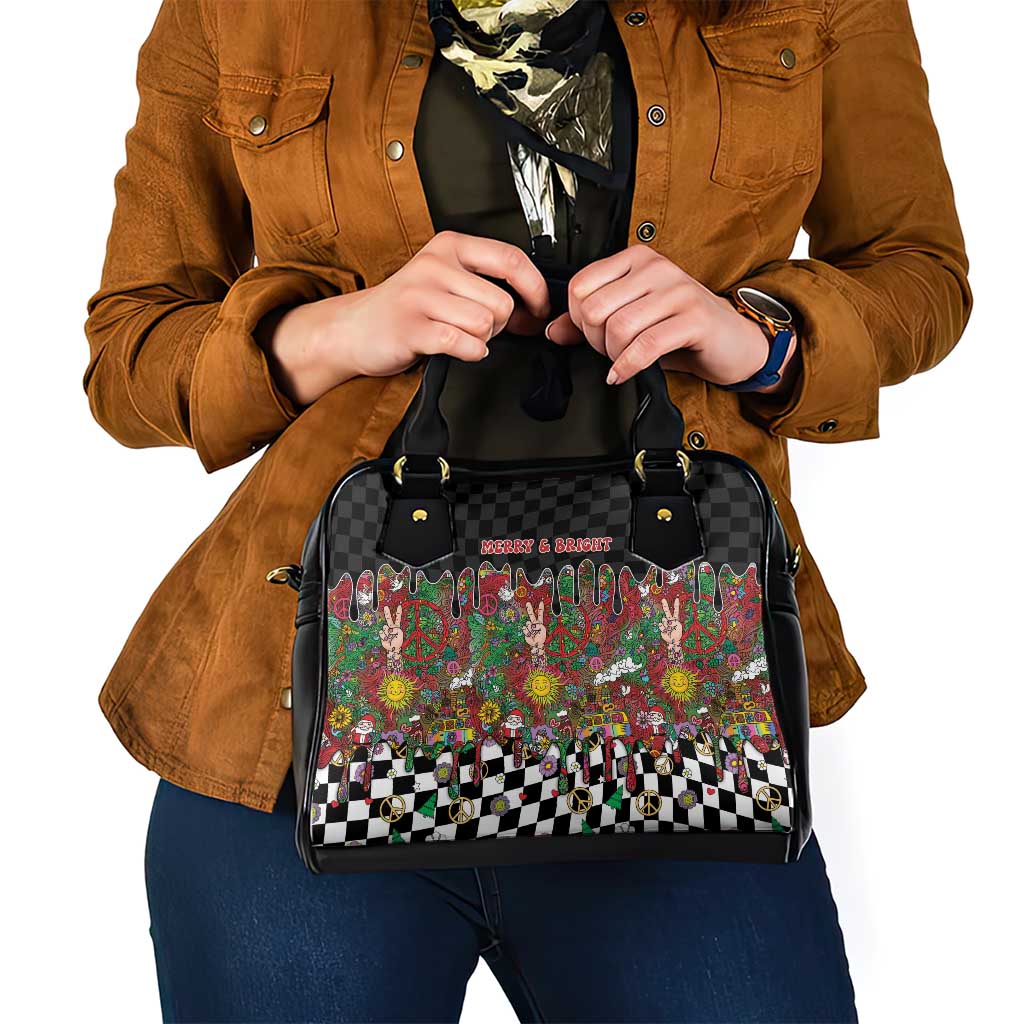 Hippie Christmas Shoulder Handbag Doodle Style - Wonder Print Shop