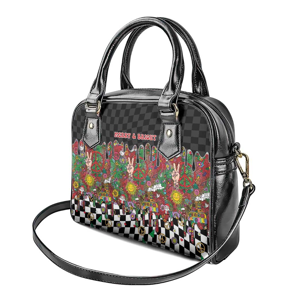 Hippie Christmas Shoulder Handbag Doodle Style - Wonder Print Shop