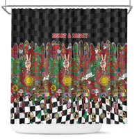 Hippie Christmas Shower Curtain Doodle Style - Wonder Print Shop