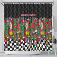 Hippie Christmas Shower Curtain Doodle Style - Wonder Print Shop