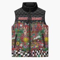 Hippie Christmas Sleeveless Puffer Jacket Doodle Style - Wonder Print Shop