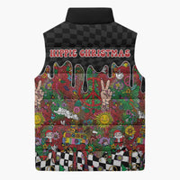 Hippie Christmas Sleeveless Puffer Jacket Doodle Style - Wonder Print Shop