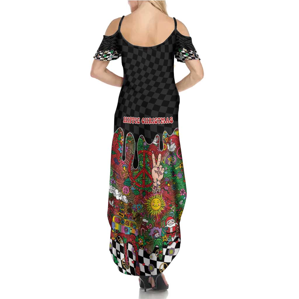 Hippie Christmas Summer Maxi Dress Doodle Style - Wonder Print Shop