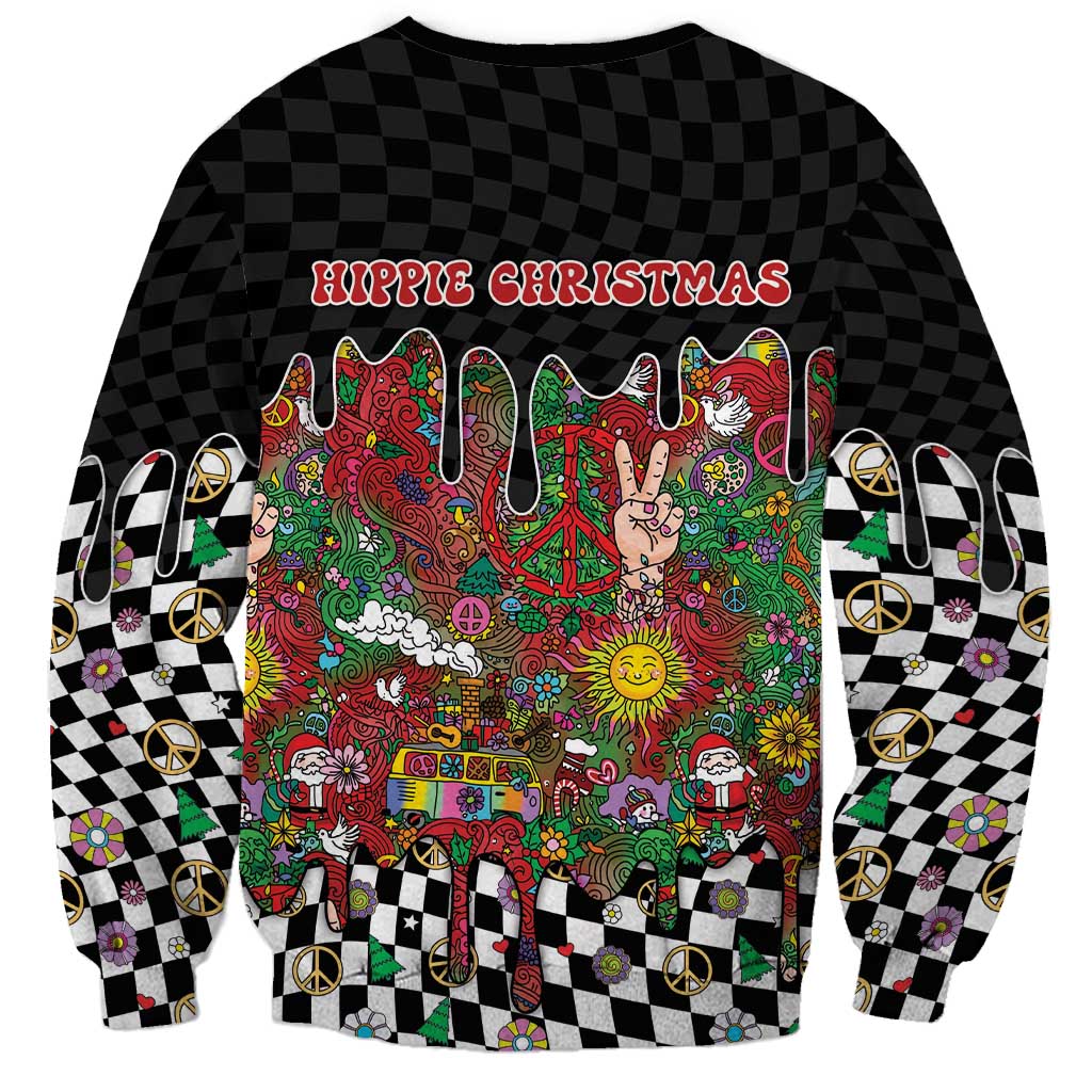 Hippie Christmas Sweatshirt Doodle Style - Wonder Print Shop
