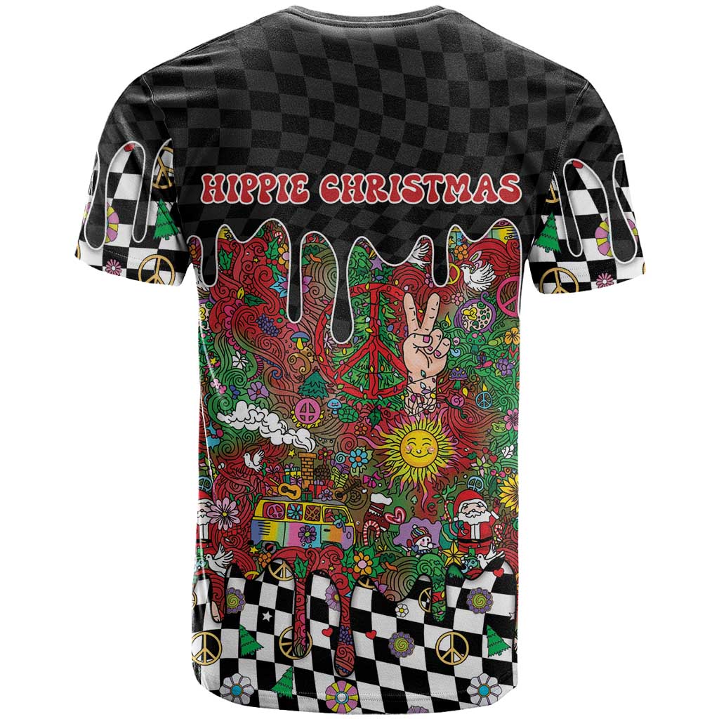 Hippie Christmas T Shirt Doodle Style - Wonder Print Shop