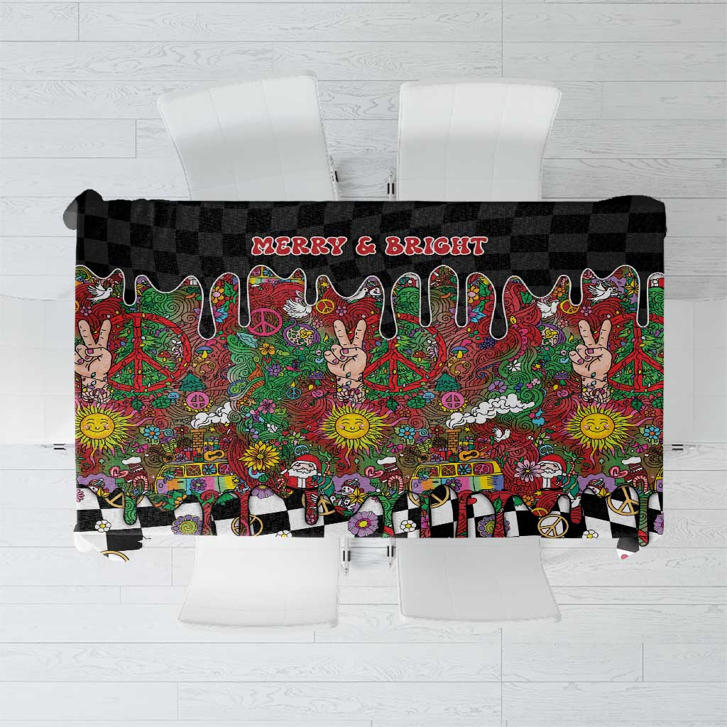 Hippie Christmas Tablecloth Doodle Style - Wonder Print Shop