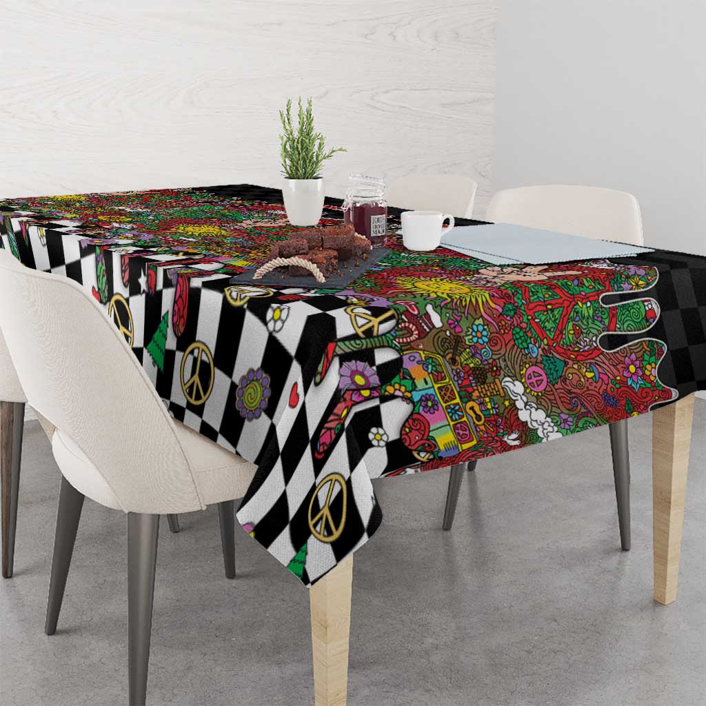 Hippie Christmas Tablecloth Doodle Style - Wonder Print Shop