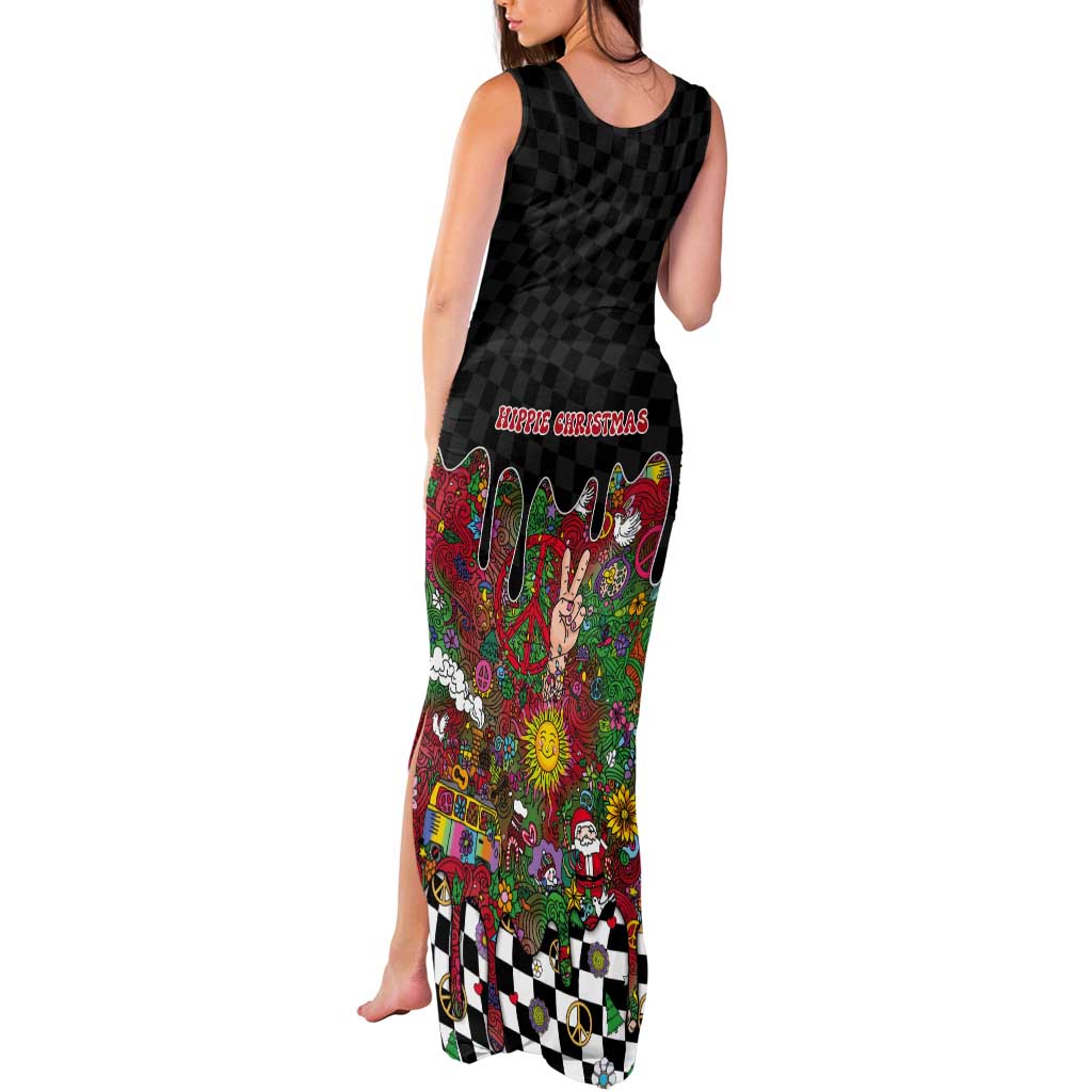 Hippie Christmas Tank Maxi Dress Doodle Style - Wonder Print Shop