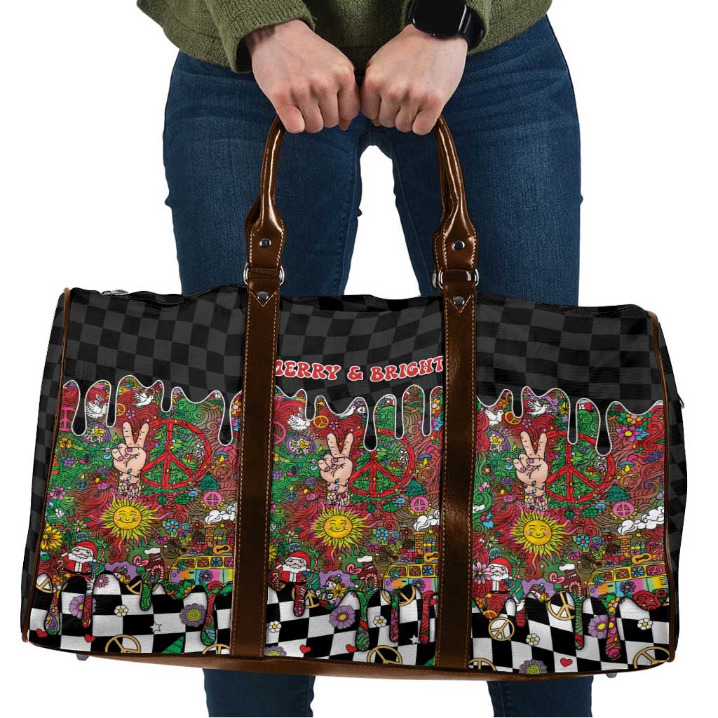 Hippie Christmas Travel Bag Doodle Style - Wonder Print Shop