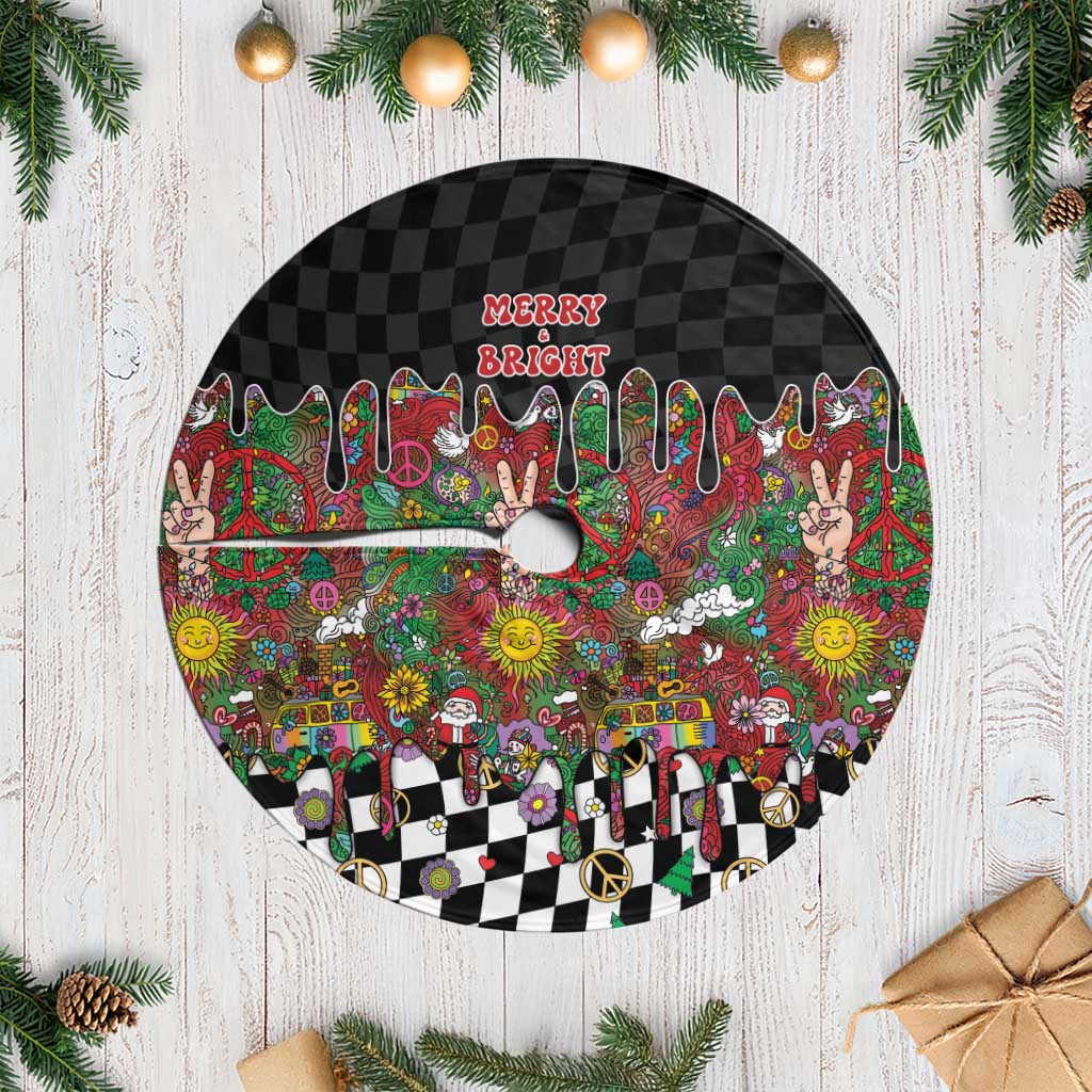 Hippie Christmas Tree Skirt Doodle Style - Wonder Print Shop