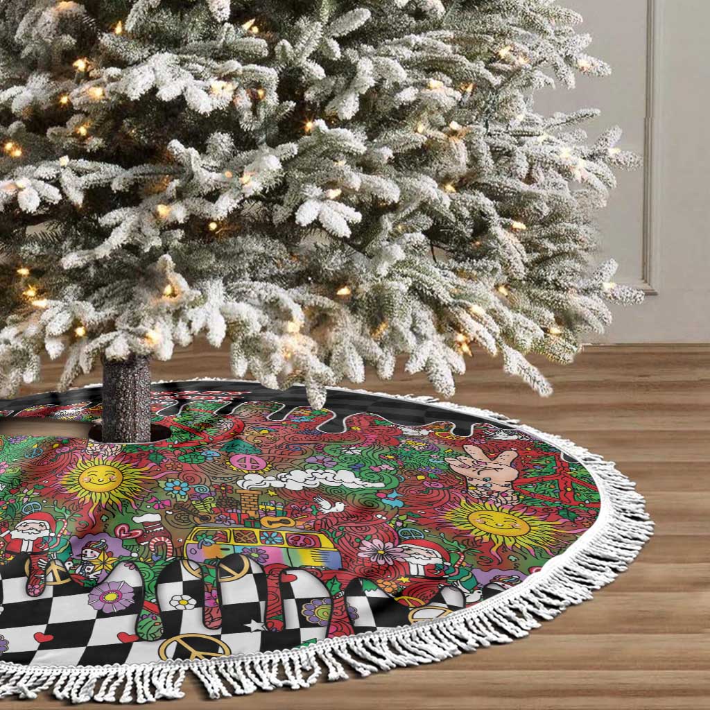 Hippie Christmas Tree Skirt Doodle Style - Wonder Print Shop