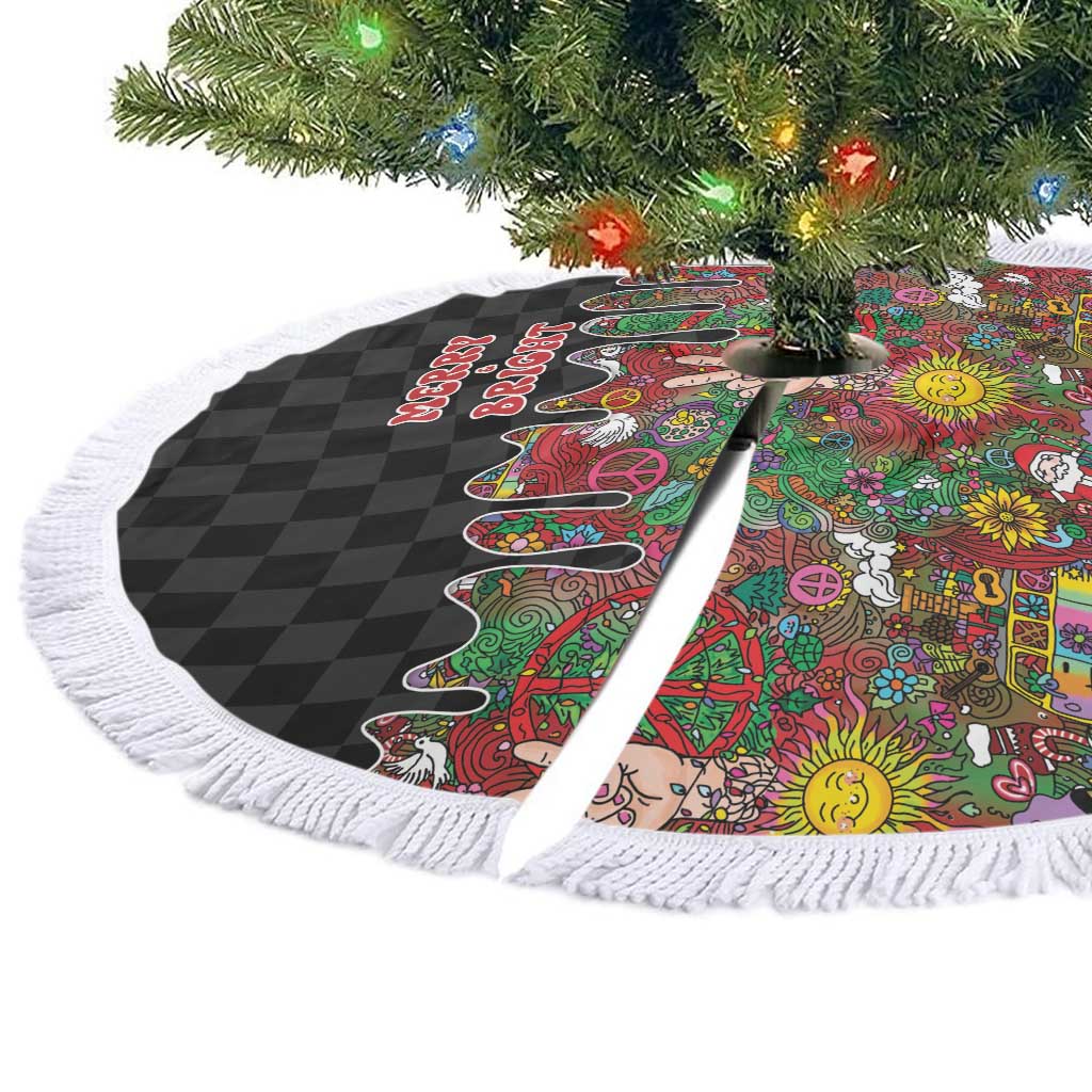 Hippie Christmas Tree Skirt Doodle Style - Wonder Print Shop