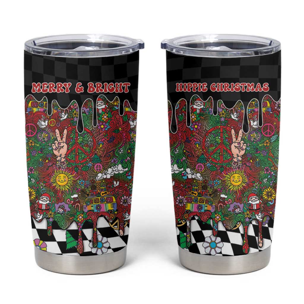 Hippie Christmas Tumbler Cup Doodle Style - Wonder Print Shop