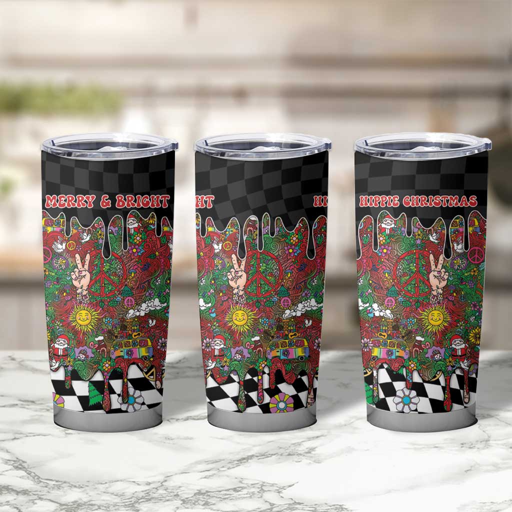 Hippie Christmas Tumbler Cup Doodle Style - Wonder Print Shop