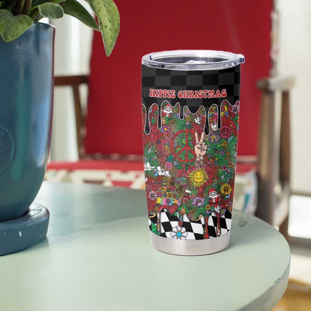 Hippie Christmas Tumbler Cup Doodle Style - Wonder Print Shop