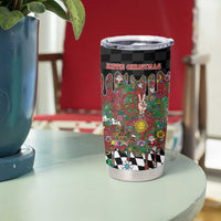 Hippie Christmas Tumbler Cup Doodle Style - Wonder Print Shop