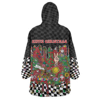 Hippie Christmas Wearable Blanket Hoodie Doodle Style - Wonder Print Shop