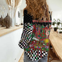 Hippie Christmas Women Casual Shirt Doodle Style - Wonder Print Shop
