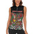 Hippie Christmas Women Sleeveless Polo Shirt Doodle Style - Wonder Print Shop