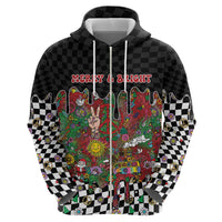 Hippie Christmas Zip Hoodie Doodle Style - Wonder Print Shop