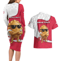 Personalized Poland Couples Matching Long Sleeve Bodycon Dress and Hawaiian Shirt The Cool Pierogi Funny Style
