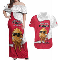 Personalized Poland Couples Matching Off Shoulder Maxi Dress and Hawaiian Shirt The Cool Pierogi Funny Style