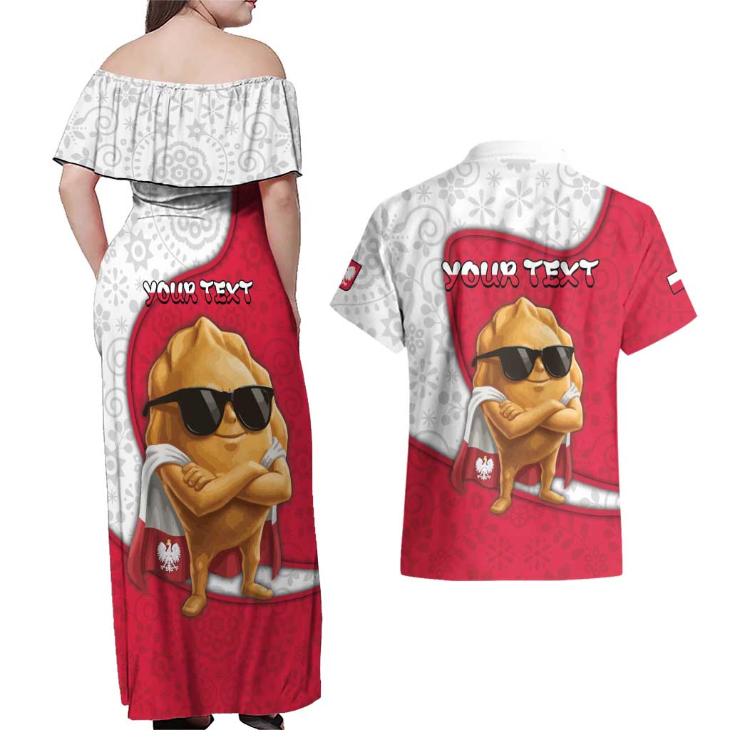 Personalized Poland Couples Matching Off Shoulder Maxi Dress and Hawaiian Shirt The Cool Pierogi Funny Style