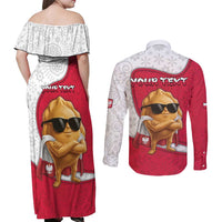 Personalized Poland Couples Matching Off Shoulder Maxi Dress and Long Sleeve Button Shirt The Cool Pierogi Funny Style