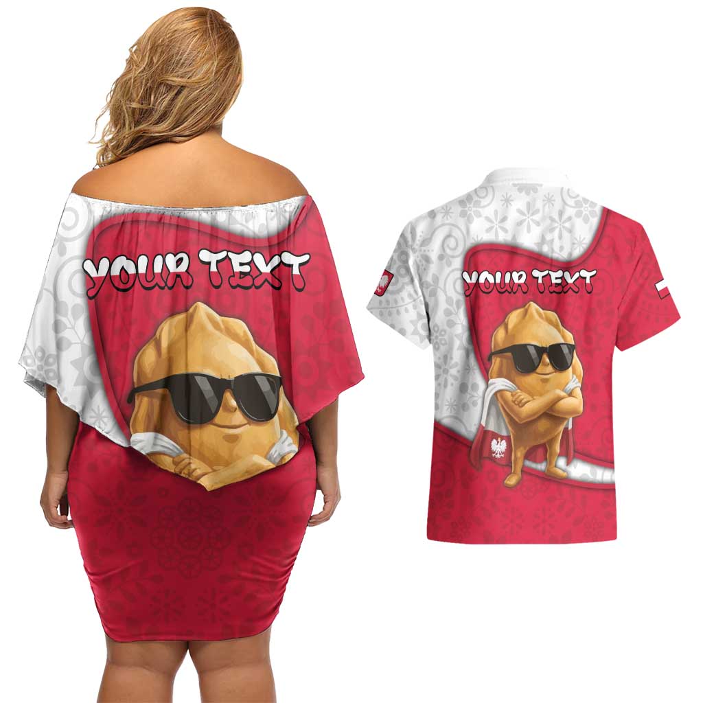 Personalized Poland Couples Matching Off Shoulder Short Dress and Hawaiian Shirt The Cool Pierogi Funny Style
