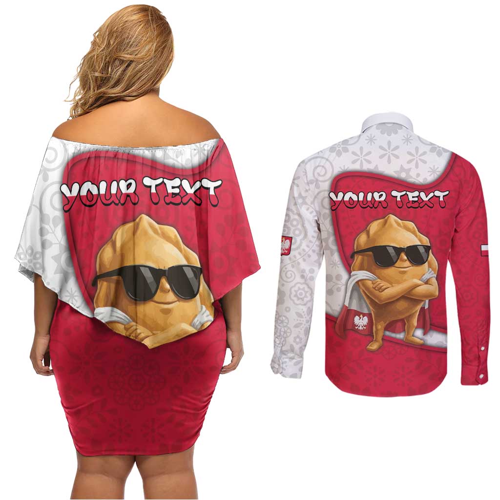 Personalized Poland Couples Matching Off Shoulder Short Dress and Long Sleeve Button Shirt The Cool Pierogi Funny Style