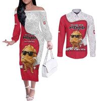 Personalized Poland Couples Matching Off The Shoulder Long Sleeve Dress and Long Sleeve Button Shirt The Cool Pierogi Funny Style