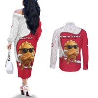 Personalized Poland Couples Matching Off The Shoulder Long Sleeve Dress and Long Sleeve Button Shirt The Cool Pierogi Funny Style