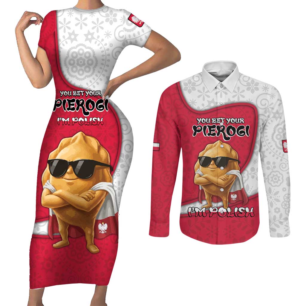 Personalized Poland Couples Matching Short Sleeve Bodycon Dress and Long Sleeve Button Shirt The Cool Pierogi Funny Style