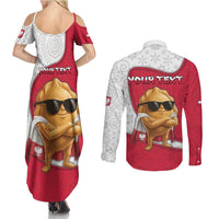 Personalized Poland Couples Matching Summer Maxi Dress and Long Sleeve Button Shirt The Cool Pierogi Funny Style