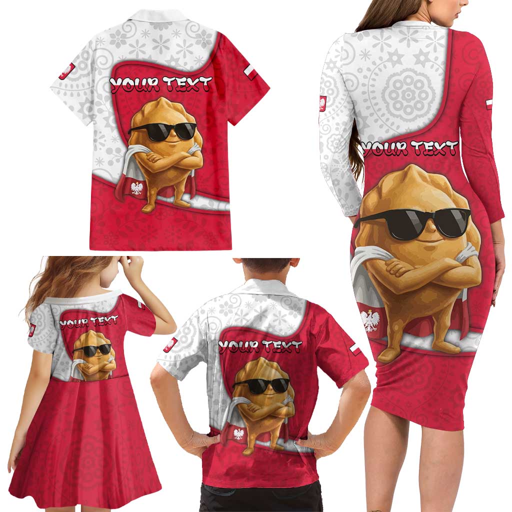 Personalized Poland Family Matching Long Sleeve Bodycon Dress and Hawaiian Shirt The Cool Pierogi Funny Style