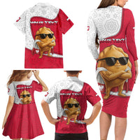 Personalized Poland Family Matching Long Sleeve Bodycon Dress and Hawaiian Shirt The Cool Pierogi Funny Style