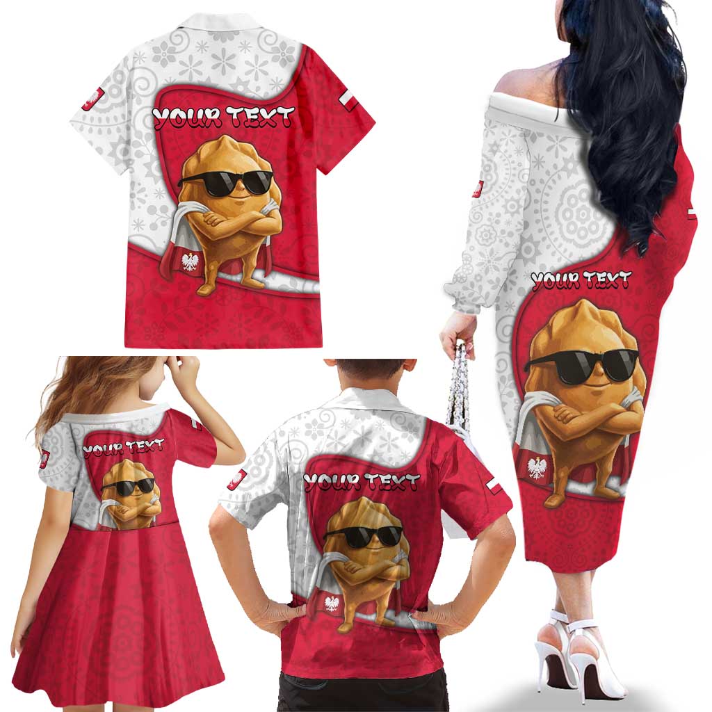 Personalized Poland Family Matching Off The Shoulder Long Sleeve Dress and Hawaiian Shirt The Cool Pierogi Funny Style