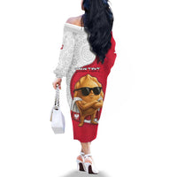 Personalized Poland Family Matching Off The Shoulder Long Sleeve Dress and Hawaiian Shirt The Cool Pierogi Funny Style