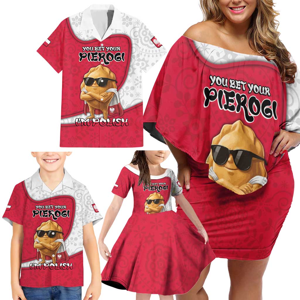 Personalized Poland Family Matching Off Shoulder Short Dress and Hawaiian Shirt The Cool Pierogi Funny Style