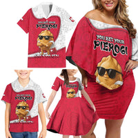 Personalized Poland Family Matching Off Shoulder Short Dress and Hawaiian Shirt The Cool Pierogi Funny Style
