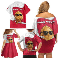 Personalized Poland Family Matching Off Shoulder Short Dress and Hawaiian Shirt The Cool Pierogi Funny Style